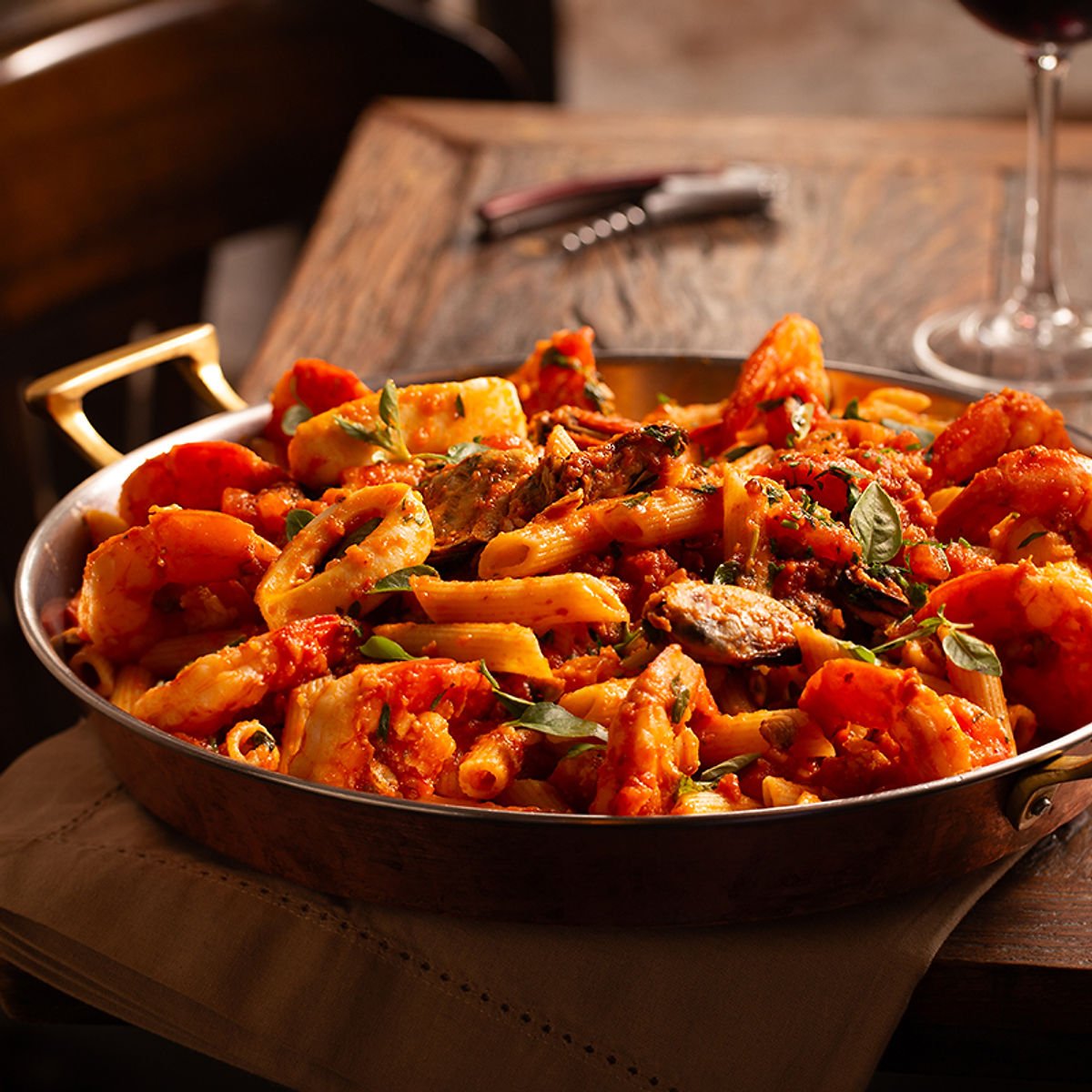 Penne com Frutos do Mar